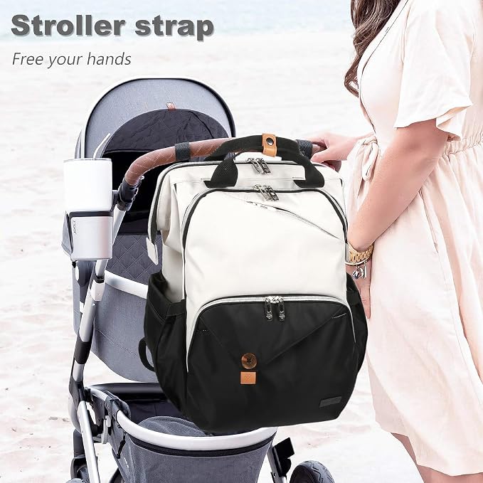 Hap Tim Baby Diaper Bag for Boys Girls, Large Backpack Diaper Bags with Double Compartments, Baby Registry Search Shower Gifts Stuff Newborn Must Haves（7340-BH） - Image 3