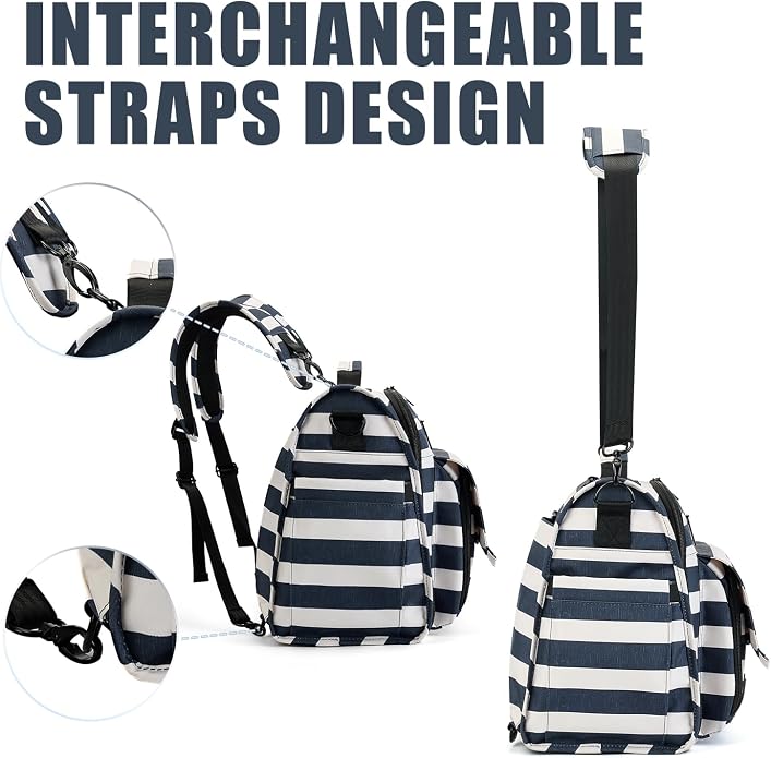 ALLCAMP Diaper Backpack, Waterproof Large Capacity Baby Bag, Multi-Function Nappy Bag with Stroller Hooks, Convertible Tote - Image 4