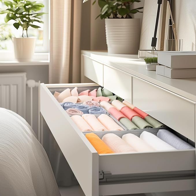 Drawer Organizer Clothes, 21 Pack Dresser Organizer for Baby Clothes, Underwear, Sock- Foldable Closet Organization and Storage Dividers Bins for Nursery, Bedroom (Grey) - Image 8