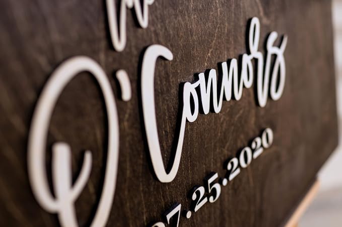 Personalized Last Name Guest Book, Unique Guest Book Sign, Custom Alternative Guest Book, Wooden Guest Book, Wedding Ceremony Guestbook Sign (Design 4) - Image 8