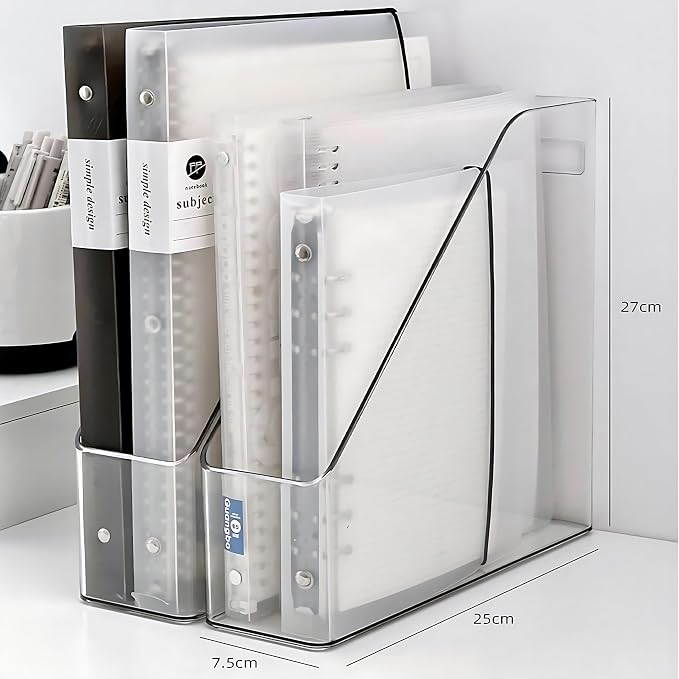 2-Pack Clear Acrylic Vertical Magazine File Holders – Desktop Organizer for Books, Documents, Binders, Envelopes, Includes 3 Bonus Silicone Bookmarks - Image 2