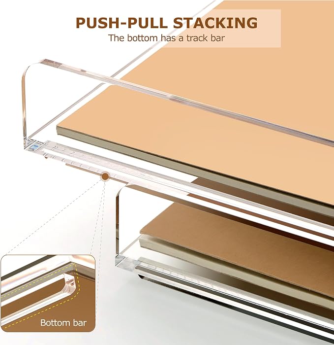 2 Pack- Stackable Paper Letter Tray, A4 File Tray Desk Organizer, Acrylic | Desk Organizers and Accessories Sorter ,Clear Workspace Office Supplies Organizers,12.4inx8.86inx3.46in - Image 5