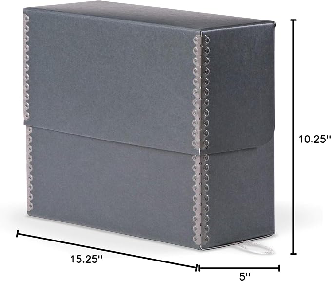 Blue/Grey Document Storage Box with Flip-Top Lid - 5W x 15 1/4L x 10 1/4" H - Image 4