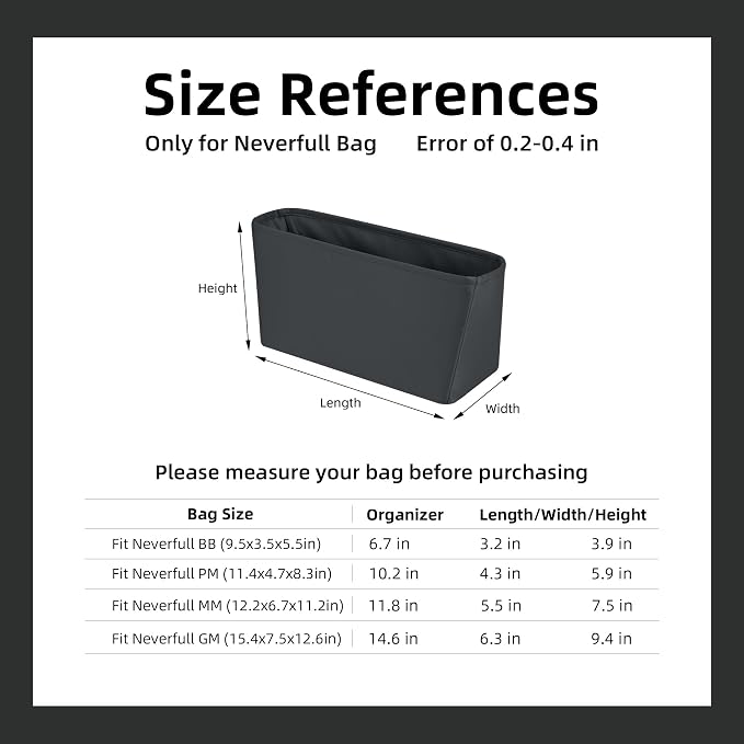 DGAZ Purse Organizer Insert Fits Neverfull-Mini/PM/MM/GM Bags，Silk Bag Organizer，Luxury Handbag & Tote Shaper（MM, Grismeyer） | Soft and Lightweight,Perfect Fit,Multi-pocket Storage,Bag Protector,Luxury Bag Care,Handmade,for Smooth Bag Organizer - Image 7