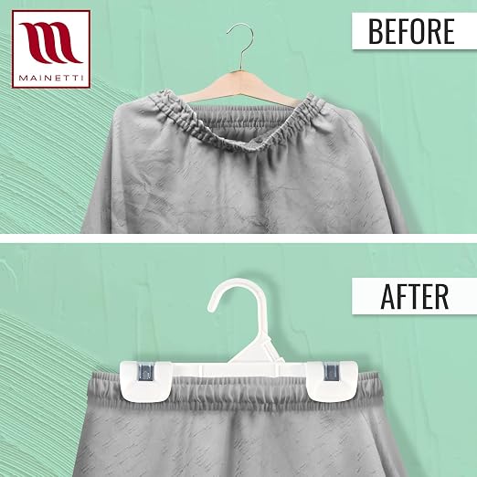 8in White Kids Pants Hangers with Non-Slip Clips (100 Pack) | Kids Pants Hangers with Non-Slip Clips for Pants, Skirts & Bottoms, 8-Inch White Sturdy Plastic, Space-Saving for Closets - Image 6