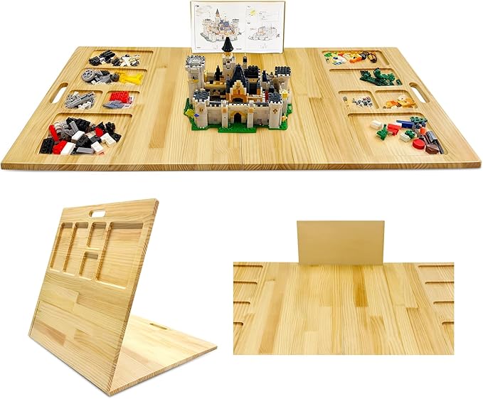 Building Baseplate Table with Storage, Large Activity Building Tray Board for Kids, Adults & Seniors, Multi-Functional Sensory Play Table for Organizing and Displaying Creative Projects by Unknown