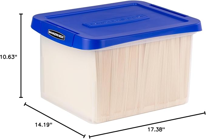 Bankers Box Heavy-Duty Plastic File Box, Letter/Legal | Protect letter/legal files in a heavy-duty plastic box with hanging rails built for durable, grab-and-go storage. - Image 8
