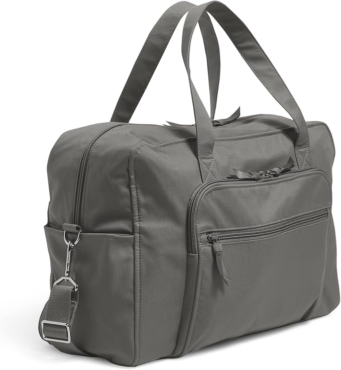 Vera Bradley Women's Cotton Weekender Travel Bag, Galaxy Gray - Recycled Cotton, One Size - Image 2