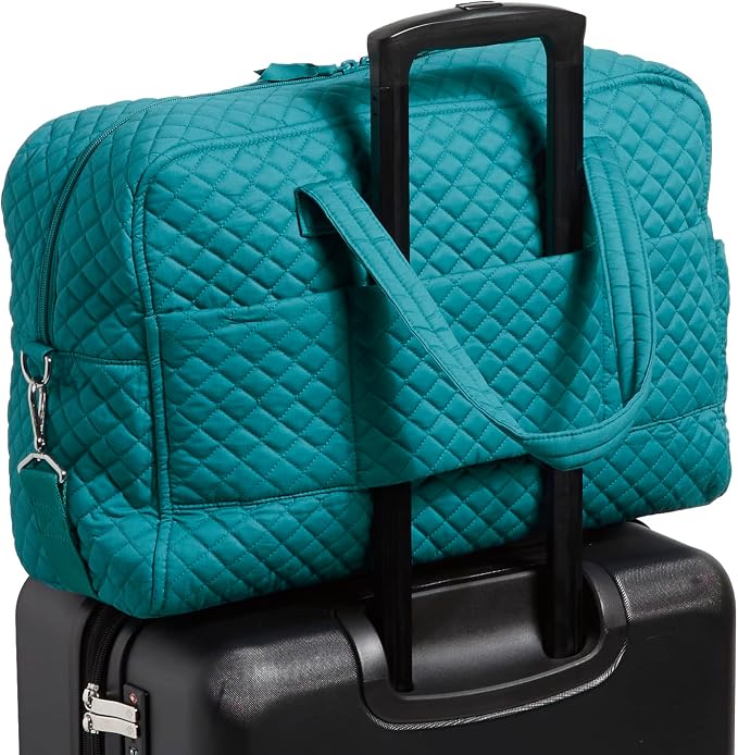 Vera Bradley Women's Cotton Weekender Travel Bag, Forever Green - Recycled Cotton, One Size - Image 4
