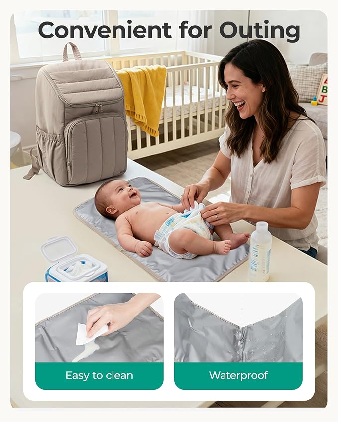 BAGSMART Diaper Bag Backpack with Changing Pad, Insulated Bottle Holders | Large Capacity, Water-resistant, Puffer Travel Baby Bag for Mom Dad Girl Boy, Pañaleras Para Bebe, Baby Shower Gifts - Image 7