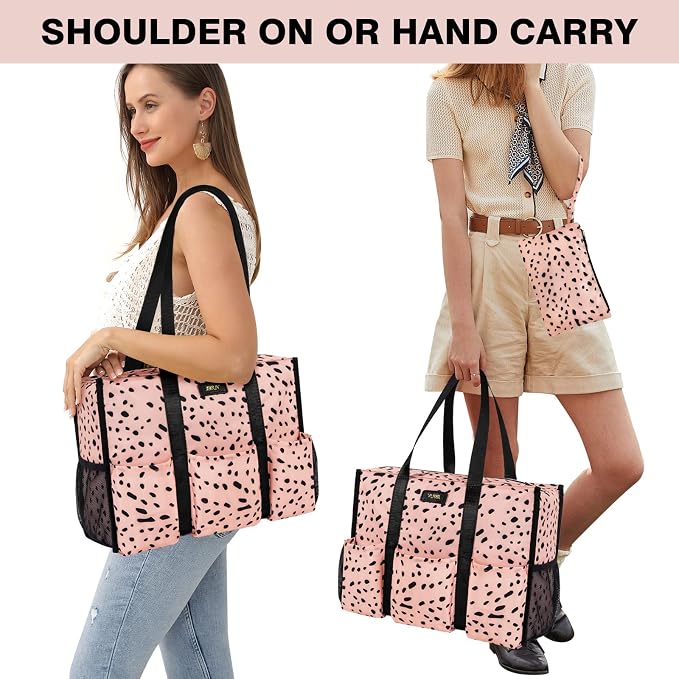 IBFUN Utility Tote Bag with 24 Pockets, Large Teacher Travel Tote for Women | Large Work Tote Bag 2pcs with Zipper for Travel Daily School Teacher Nurse, Large Lightweight Laptop Shoulder Bag Handbag - Image 3