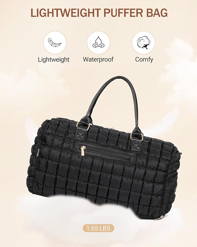 Duffle Bag for Travel, Weekender Bag with Shoe Compartment, Carry On Overnight Bag for Women with Toiletry Bag, Gym Bag with Wet Pocket, Hospital Bags for Labor and Delivery Beige - Image 2
