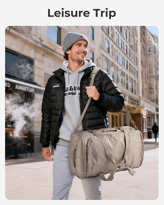 BAGSMART 4-IN-1 Duffle Bag for Travel, 40L Gym Bag Workout with Wet Pocket | TSA Carry on Backpack with Shoes Compartment, Duffle & Backpack for Gym Travel Weekender Hiking, Water-resistant - Image 7
