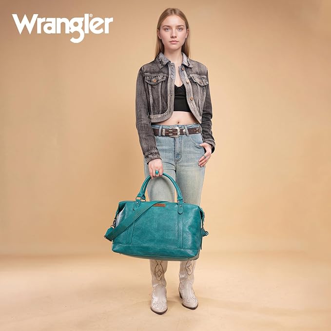Wrangler Duffel Bag Large Travel Weekender Bag for Women Waterproof Carry on Overnight Bag for Gym,Trips,Weekends,Turquoise - Image 2