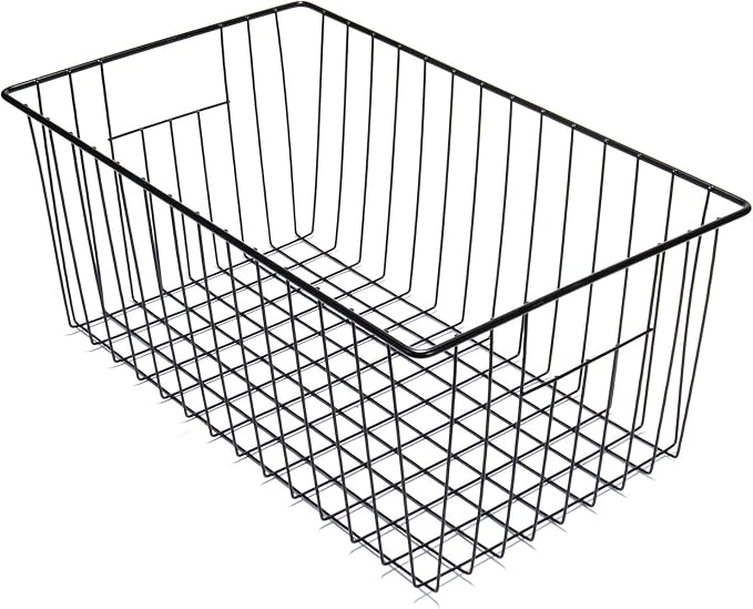 Upright Freezer Organizer Bins， Freezer Baskets for 16, 17, 21 cu.ft Standup Freezer, Wire Storage Baskets with Built-in Handles for Frozen Foods, Snacks, Vegetables, Fruits and More, Set of 6 , Black - Image 9