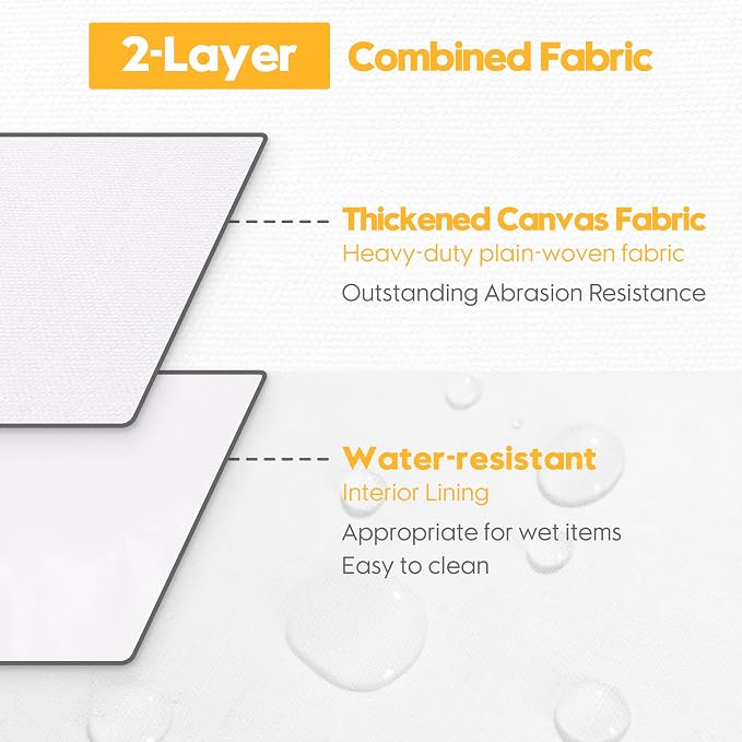 Hinwo 102L XXL Canvas Storage Bin with Lid and Handles, 4-Pack | Collapsible Fabric Baskets, Closet Shelf Organizers, Containers for Clothing, Blankets, Toys, Bedding (White) - Image 5