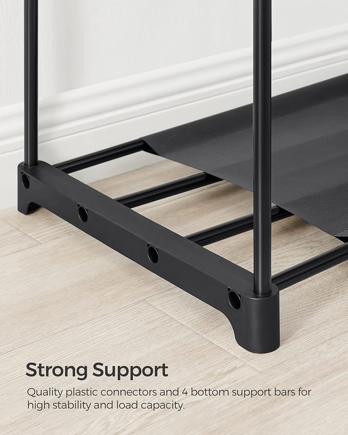 SONGMICS Portable Closet, Freestanding Closet Organizer, Clothes Rack with Shelves, Hanging Rods, Storage Organizer, for Cloakroom, Bedroom, 54.3 x 16.9 x 71.7 Inches, Black URYG025B02 - Image 7