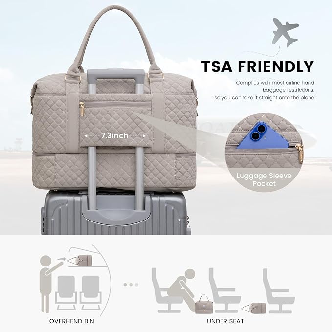 LOVEVOOK Travel Duffle Bag,Weekender Bags for Women with Shoe Compartment，Carry on Overnight Bag with Toiletry Bag,Gym Duffel Bag with Wet Pocket, Hospital Bags for Labor and Delivery - Image 4