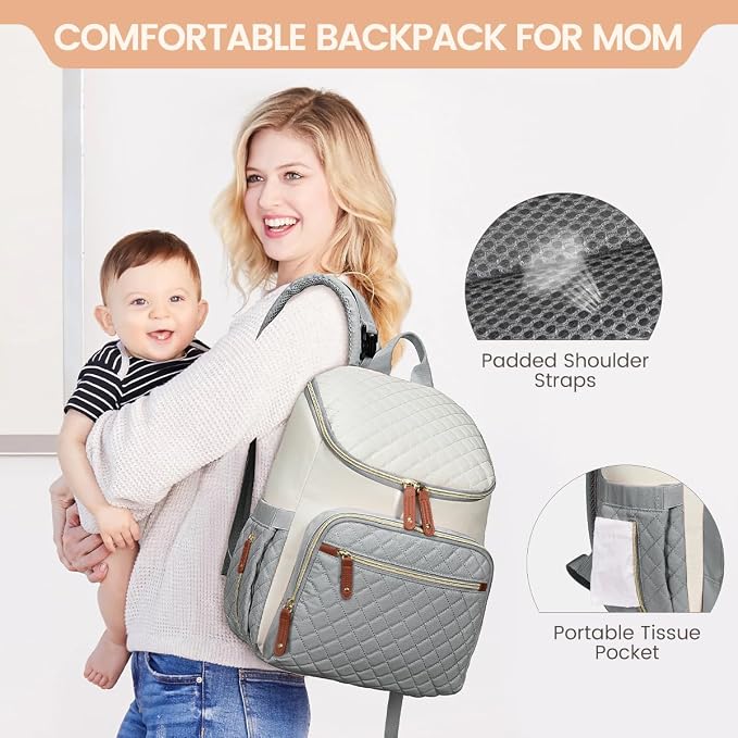 LOVEVOOK Diaper Bag Backpack Large Capacity Baby Bag with Portable Changing Pad, Multifunction Baby Travel Backpack - Image 2