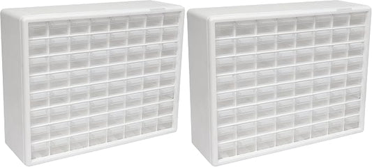 Akro-Mils 64-Drawer Plastic Drawer Storage Cabinet for Garage Organization, Bead Organizer, Building Bricks Storage, Teacher Toolbox, Makeup Organizer, 20-Inch W x 6-Inch D x 16-Inch H, 10164 White by Akro-Mils