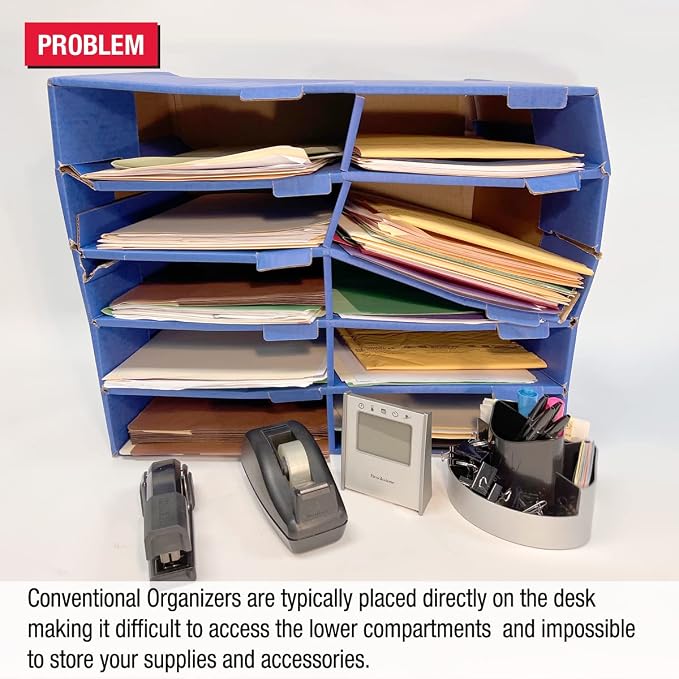 Ultimate Office TierDrop Riser Storage Base, Lifts Sorter 5 inches, 2 Slots | Unobstructed access to lower compartments; stores frequently used supplies underneath; fits top or bottom of TierDrop Sorter - Image 2
