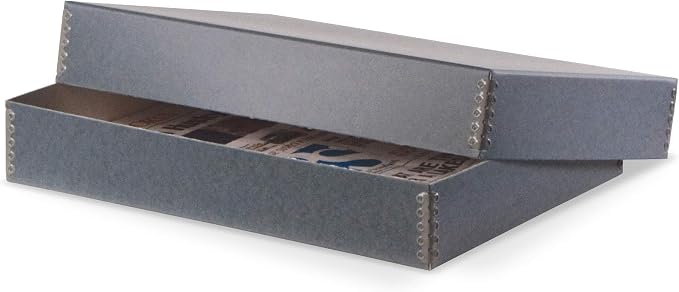 Blue/Grey Newspaper Preservation Box - 22 3/4W x 30 7/8L x 2 7/8" H by GaylordArchival