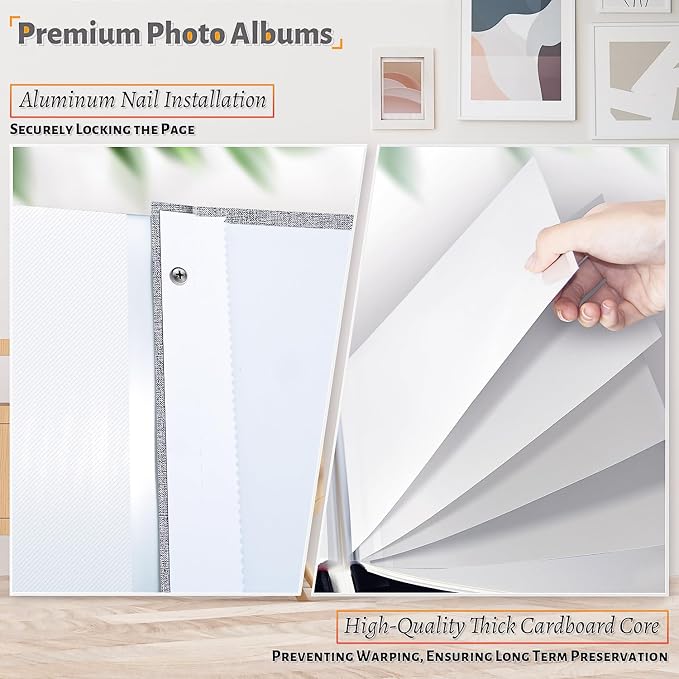 Artfeel Photo Album Self Adhesive Scrapbook,Large Photo Book for 4x6,5x7,8x10 Pictures,DIY Album for Baby Wedding Family Travel Birthday,with Metallic Pen and Scraper - Image 4