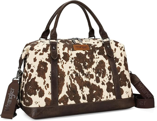 Wrangler Duffel Bag for Travel Large Weekender Bags for Women Waterproof Carry On Overnight Bag AR-WG-HB-294-5110-COW-CF by THEOFFICIALMONTANAWEST