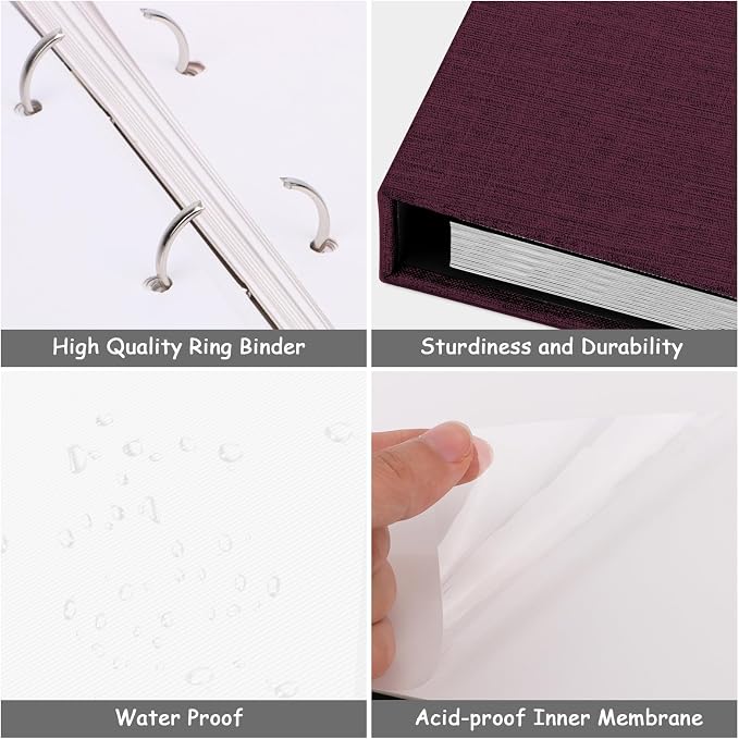 Zesthouse 18 In Photo Album Self Adhesive with Picture Display Window, 3-Ring Scrapbook Albums 60 Pages Holds 10x12 8x10 5x7 4x6 Photos, DIY Photo Book Ideal Gift for Family Wedding Baby - Image 5