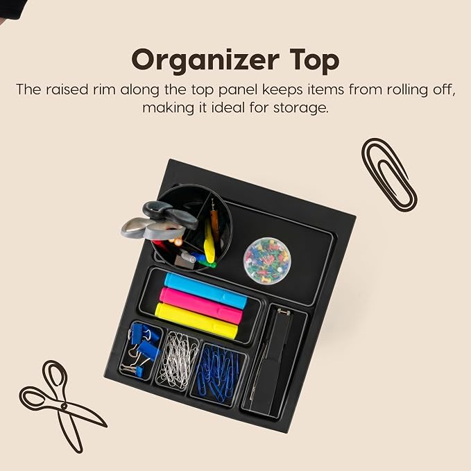 IRIS USA 4-Drawer Rolling Storage Cart with Wheels, Black/Gray | Keep classroom supplies, teacher essentials, craft materials, and learning tools organized with easy-access drawers. - Image 7