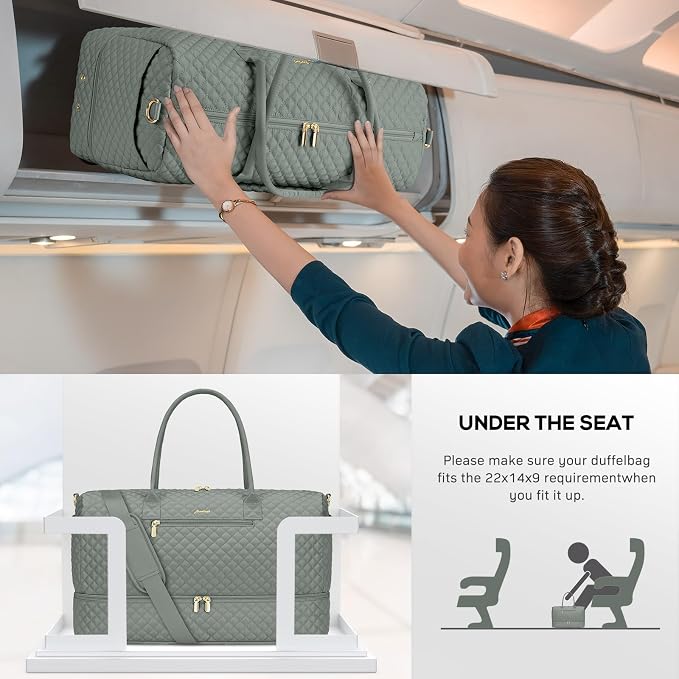 Travel Bag Weekender Bags for Women - Carry on Overnight Bag with Shoe Compartment Duffle Bag with Laptop Pocket Hospital Bag for Labor Delivery Gym Tote Bag with Toiletry Bag Dark Green - Image 7