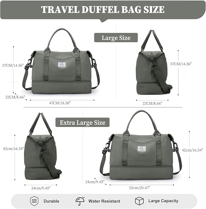 Weekender Bags for Women, Carry-On Overnight Travel Duffel Bag | Travel Bag with Shoes Compartment & Toiletry Bag, Extra Large - Image 4