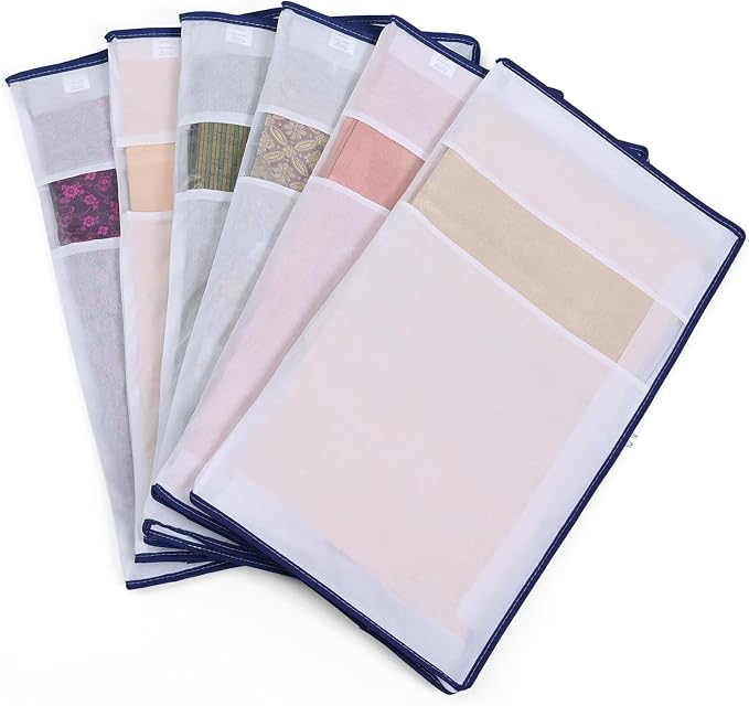 Astro 173-20 Obi Storage Bag, White, 3 Way Opening, Set of 6, Transparent Window, Non-woven Fabric, Zipper Type, Slim by ASTROSTORAGE