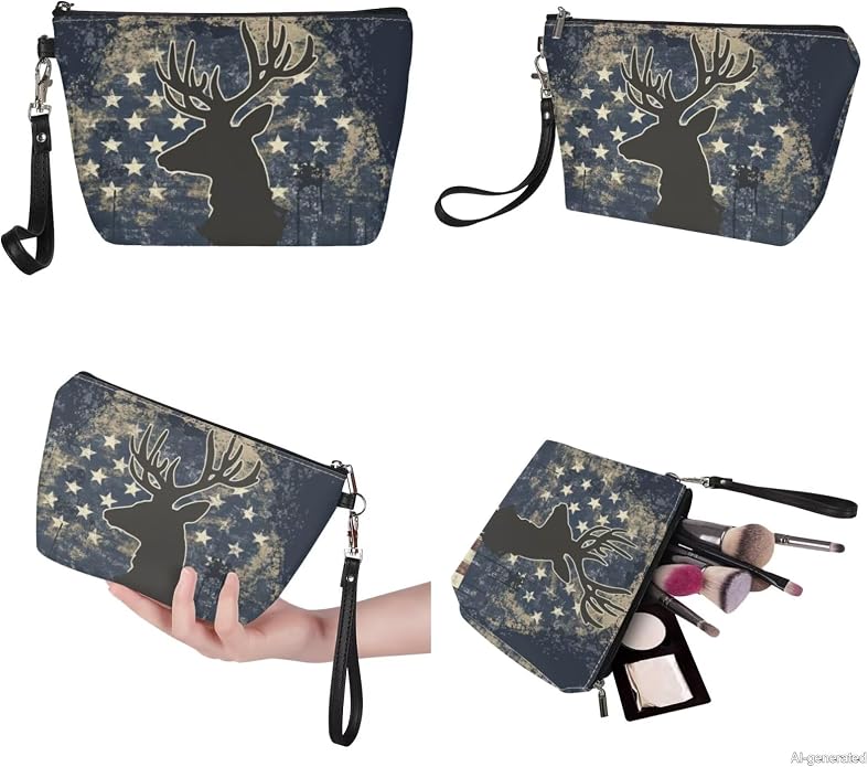 GIFTPUZZ Women Top Handle Bags Handbags with Zipper Leather Wallet Cash Card Phone Holder and Makeup Bag Set 3pcs - Image 6