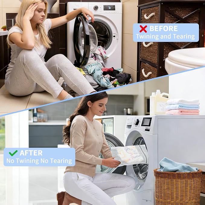 12PCS 12X16IN Laundry Bags Mesh Wash Bags for Strong Zipper | Upgraded Honeycomb and Fine Mesh Design Delicate Laundry Bag for Clothes, Bras,Socks,Travel Organization - Image 6