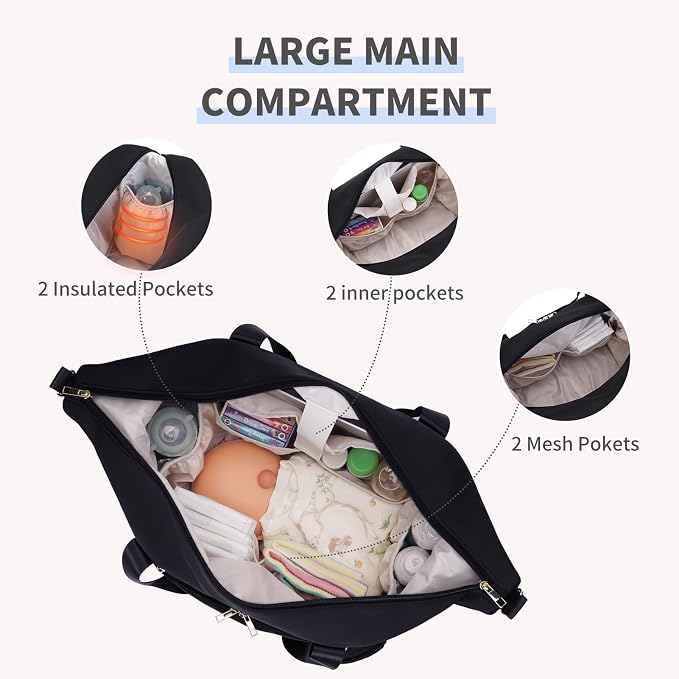 CEI-CEI Neoprene Diaper Bag Tote Large Maternity Hospital Bag Waterproof Travel Baby Tote briefcases for documents - Image 3