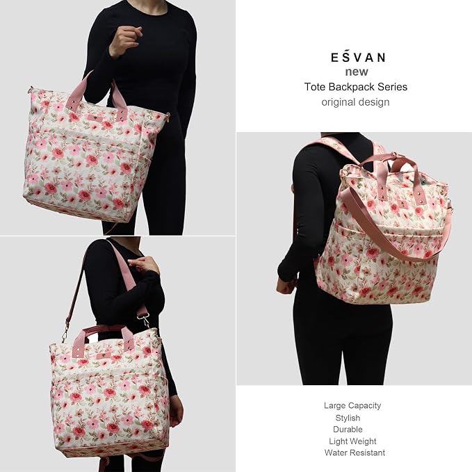 Diaper Tote Bag Totepack Backpack Crossbody Bag 3 in 1 for Women Laptop Backpack Multifunctional with Insulated Pockets - Image 6