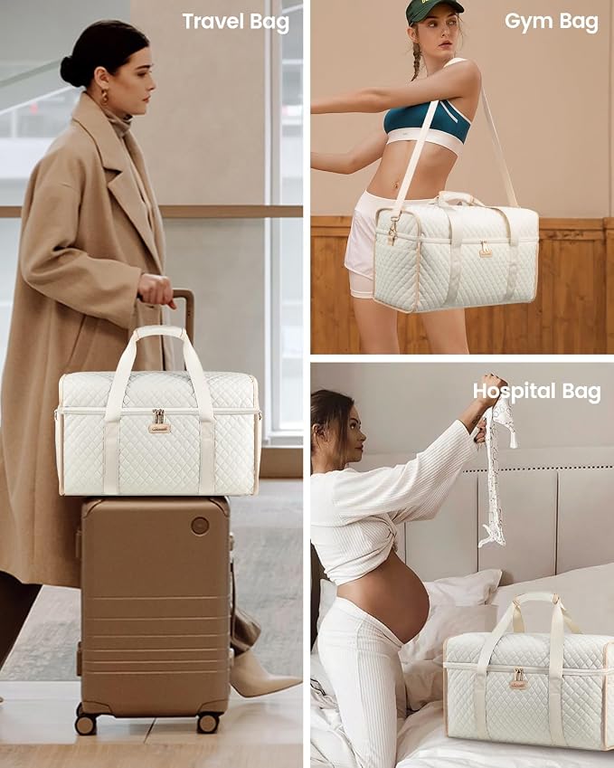 LOVEVOOK Travel Duffle Bag - Weekender & Overnight Bag with Toiletry & Wet Pocket, Carry-On Size, 3pc Set - Image 7
