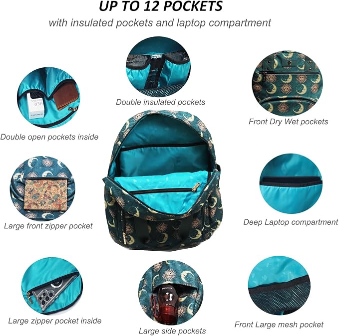 Diaper Bag Backpack Corduroy Multifunction Baby Fashion Travel Pack office Laptop Bag - Image 4