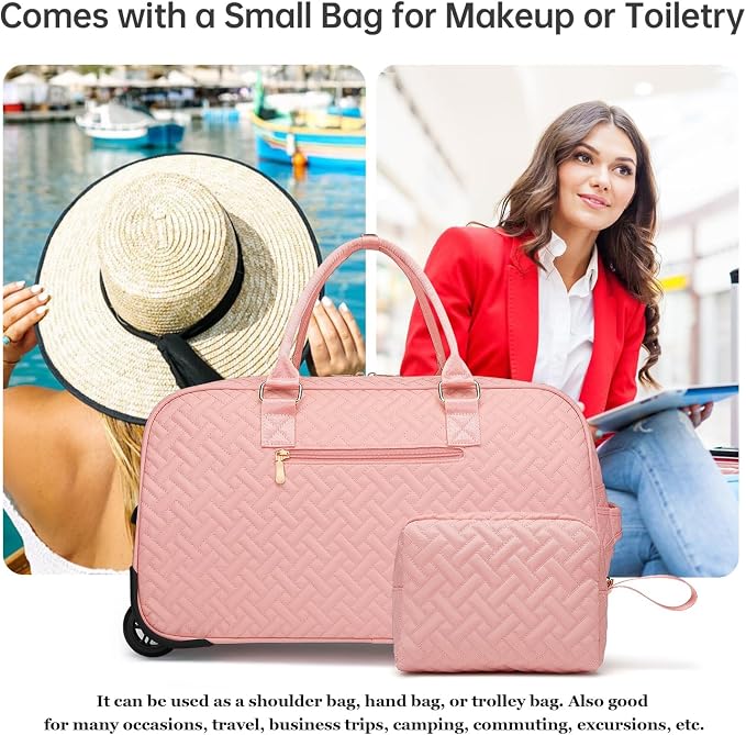 Duffle Bag for Travel, Weekender Bag with Shoe Compartment, Carry On Overnight Bag for Women with Toiletry Bag, Gym Bag with Wet Pocket, Hospital Bags for Labor and Delivery Beige - Image 4