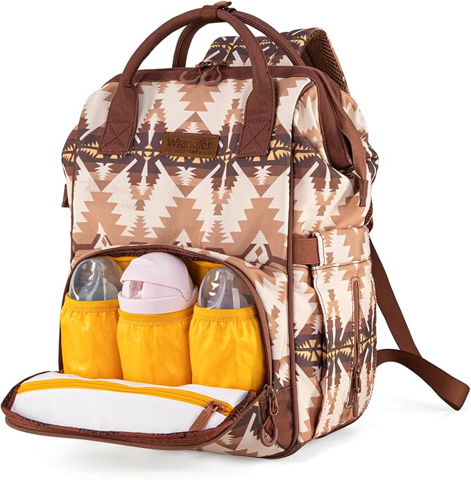 Montana West Wrangler Callie Diaper Bag Backpack with Stroller Straps Southwestern Multifunction Baby Travel Bag WG2210-9110TN - Image 3