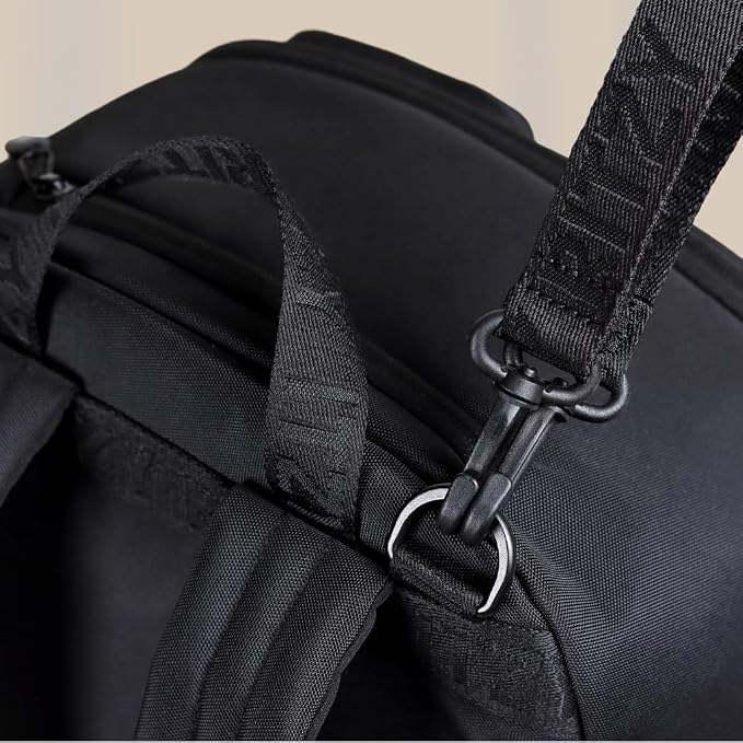 Itzy Ritzy Utility Diaper Bag Backpack, 17 Pockets w/Changing Pad (Black) | Travel-Ready Diaper Backpack with 2 Insulated Bottle Holders, Laptop Compartment, Trolley Sleeve, Straps, and Changing Pad - Image 8