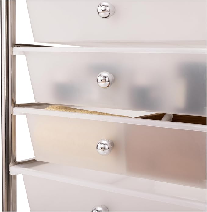 Seville Classics Rolling Utility Organizer Storage Cart, for Home Office, School, Classroom, Scrapbook, Hobby, Craft, 10 Drawer, Frost White - Image 6