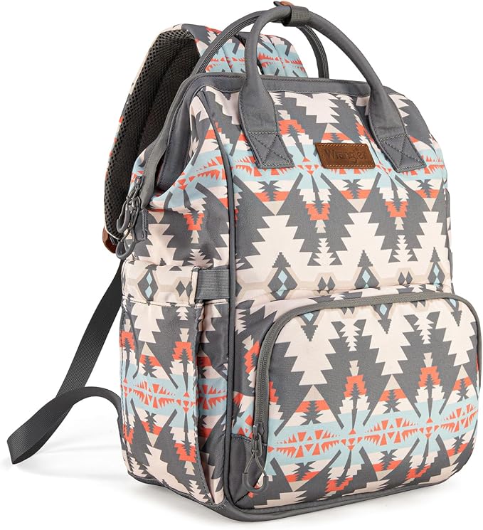 Montana West Wrangler Aztec Callie Diaper Bag Backpack with Stroller Straps Western Organized Multifunction Baby Travel Bag WG2210-9110GY by THEOFFICIALMONTANAWEST