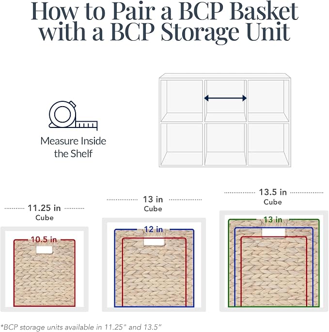 Best Choice Products 12x12in Pack of 5 Cube Storage Baskets, Water Hyacinth Multipurpose Collapsible Organizers, Handwoven Laundry Totes for Laundry, Living Room, Kids Room & Nursery - White - Image 6