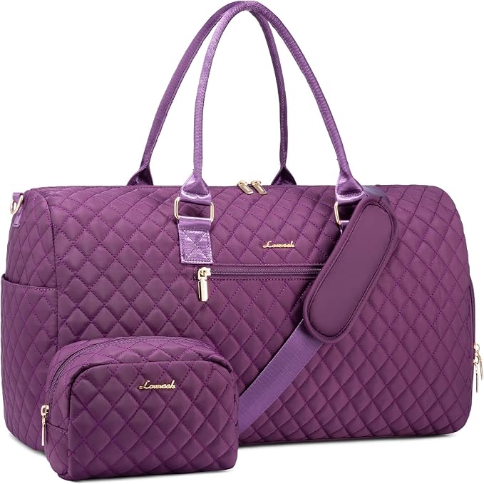 LOVEVOOK Travel Duffle Bag, Weekender Bag for Women with Toiletry Bag, Carry on Overnight Bag with Shoe Compartment, Gym Duffel Bag with Wet Pocket, Mommy Hospital Bags for Labor and Delivery by LOVEVOOK