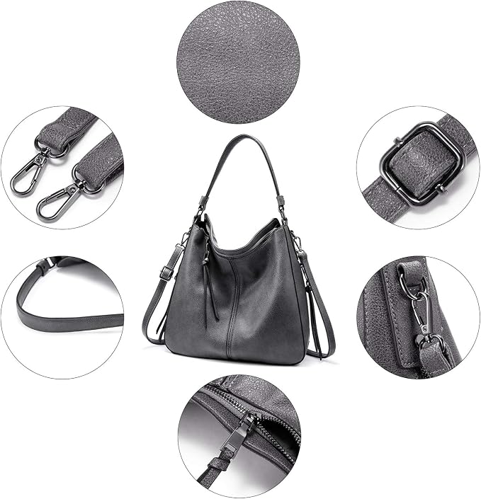 Hobo Crossbody Bag for Women, Designer Shoulder Purse Handbags - Image 5