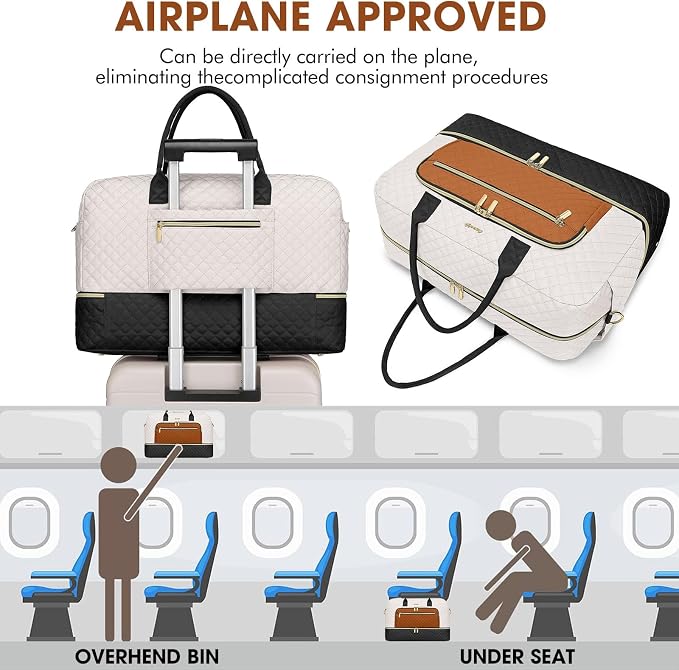 Travel Duffle Bag Weekender for Women - Carry-On Overnight Bag Personal Item Bag with Shoe Compartment & Wet Pocket Large Weekend Tote Bags with Toiletry Bag Hospital Bags for Labor and Delivery - Image 5