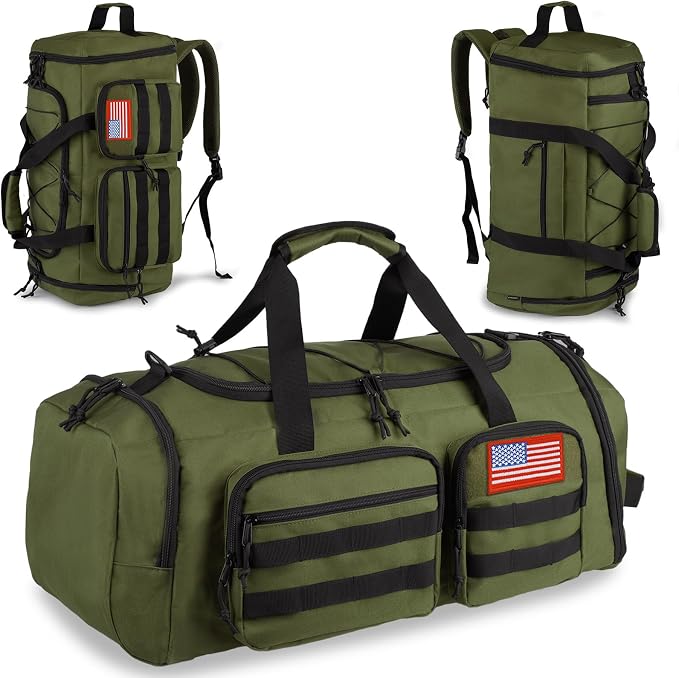 Tactical Gym Bag for Men,50L Large 3-in-1 Sports Duffle Bag for Travel Gym | Water Resistant ,Adjustable Shoulder Strap,MOLLE Weekender Overnight Bag with Shoes Compartment,Gym Backpack for Gym,Travel by ATRIPACK