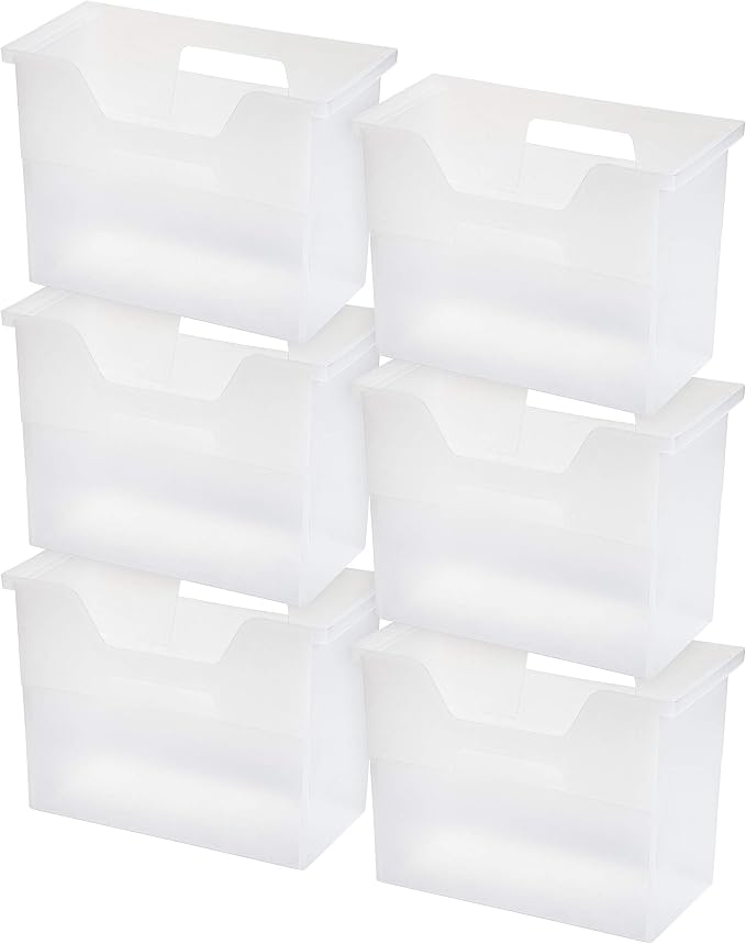 IRIS USA 6-Pack Medium Desktop File Box with Open Lid, Clear | Organize classroom papers, lesson plans and supplies with portable storage for teachers, schools and educators - Image 8